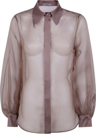 D.exterior D. EXTERIOR Organza Silk Long Sleeves Shirt