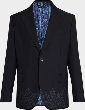 Etro Men & apos;s Wool-Cotton Paisley Sport Coat