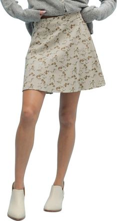 Wishlist Floral Corduroy Miniskirt in Stone/Mocha at Nordstrom Rack, Size Medium
