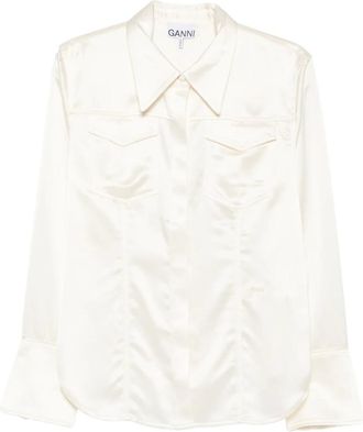 Ganni Mujer, Blusas y Camisas, Blanco, Talla: M
