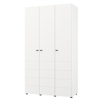 Dmora Armario Ronco 3 Puertas, Ropero Para Dormitorio, 4 Estantes, 3 Puertas, 117x52 Cm Blanco Mate