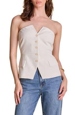 endless rose Button Front Strapless Top in Ivory at Nordstrom Rack, Size X-Small