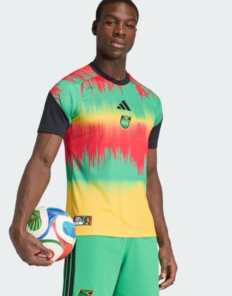 adidas adidas Performance - Jamaica 26 x bob Marley - Maglia pre-partita home color oro acceso/verde acceso