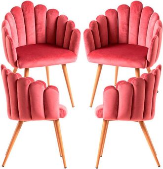 Regalos Miguel Regalos Miguel - Packs Sillas Comedor - Pack 4 Sillones Main Terciopelo - Rosa