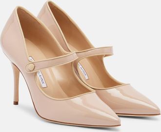 Manolo Blahnik Campari patent leather Mary Jane pumps