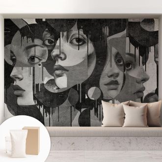 Tulup Carta Da Parati - Murale Alla Moda Decorazione - Camera Da Letto - Con Colla Gratuita Volti Di Donne 208x146 Cm