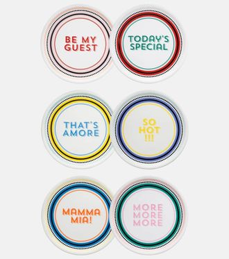 BITOSSI HOME Set of 6 porcelain pizza plates