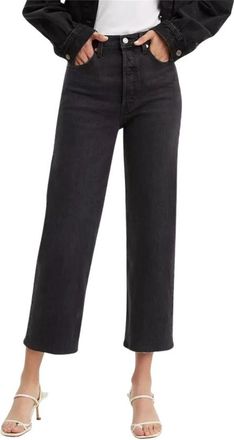 Levi's Jeans Vita Alta - Dames - Cropped Jeans - Zwart - W29 - Denim - Jeans