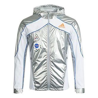 adidas Space Jkt M Casual Running Sports Hooded Jacket Silver GK8816