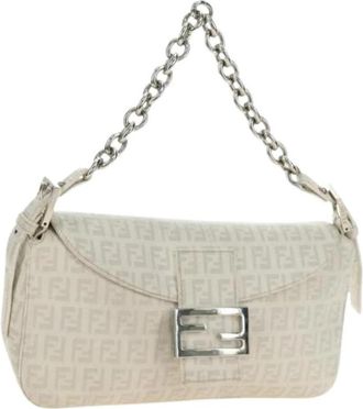 Fendi Pre-owned Zucchino Shoulder Bag - Dames - Vintage Schoudertas - Wit - ONE Size - Leer - Vintage