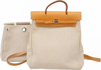 Herm&egrave;s Natural Toile H Backpack (Pre-Owned)