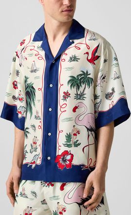 Dsquared2 Mens Aloha pure silk cabana shirt