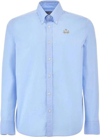 La Martina Camicia Slim Fit - Logo - - Shirts - Uomo - Blu - L