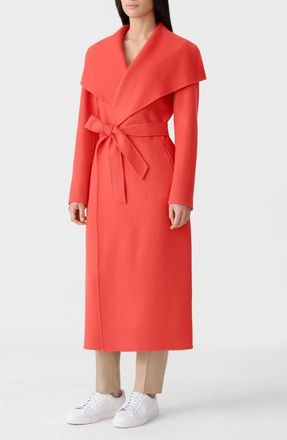 Mackage Mai Wool Long Wrap Coat in Papaya at Nordstrom, Size X-Small