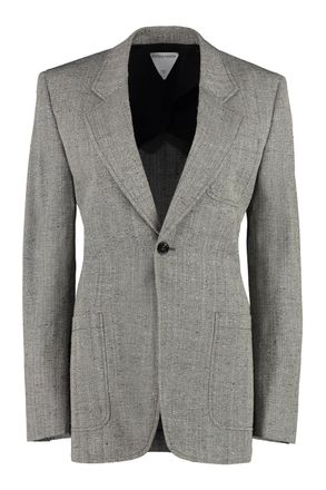 Bottega Veneta Viscose-Silk Lapel Blazer - Gray