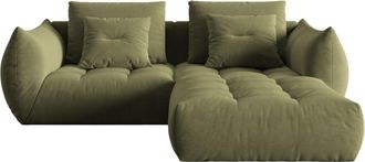 MICADONI Modulares 3-Sitzer Design Ecksofa Bloom - Samtbezug