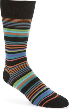 Paul Smith Niam Stripe Cotton Blend Dress Socks in Black at Nordstrom