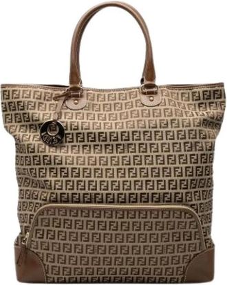 Fendi Pre-owned Canvas Tote Bag - Dames - Vintage Shopper - Bruin - ONE Size - Vintage