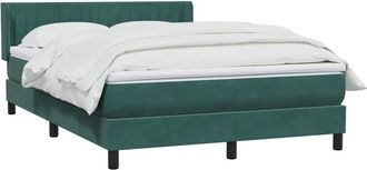 vidaXL Cama Box Spring Con Colch&oacute;n Terciopelo Verde Oscuro 160x210 Cm Vidaxl