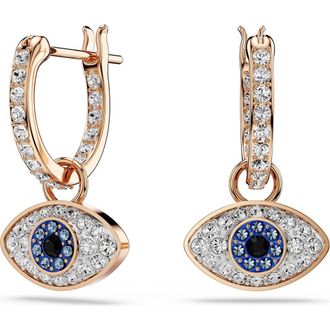 Swarovski Symbolica Drop Hoop Earrings in Rose Gold/Multi at Nordstrom
