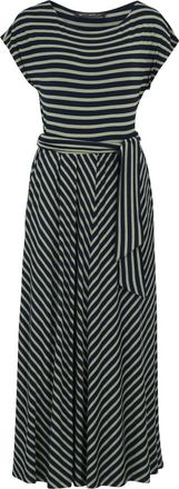 Betty Barclay Kleedjes, Dames, Blauw, L, Leer, Gestreepte Jersey Jurk Korte Mouw