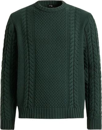 Kiton Truien & Vesten, Heren, Groen, L, Kasjmier, Kasjmier Vlecht Trui