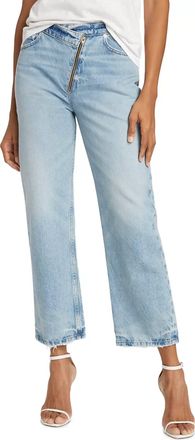 Frame Denim Le Jane Crop Angled Zipper Jean In Rhode Blue