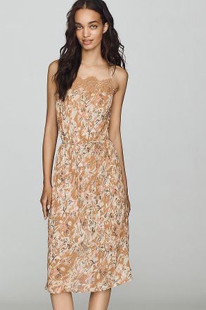 AFRM Tabitha Lace-Trim Midi Dress