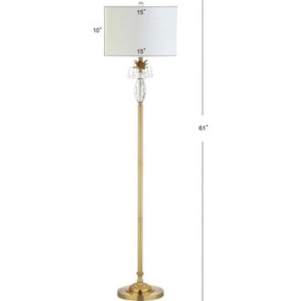 Jonathan Y Designs Adalyn Crystal / Metal LED Floor Lamp in Clear/brass Gold at Nordstrom