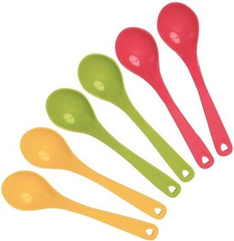 OEM Cosensi - Cuchara De Pl&aacute;stico Para Huevos - 24 Unidades - Duradera Y Colorida - Cuchara De Postre - Ideal Para El Desayuno Y El Yogur - 11,5 Cm