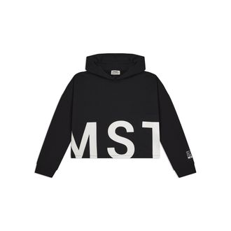 Freddy Felpa cappuccio cropped oversize con stampa MST