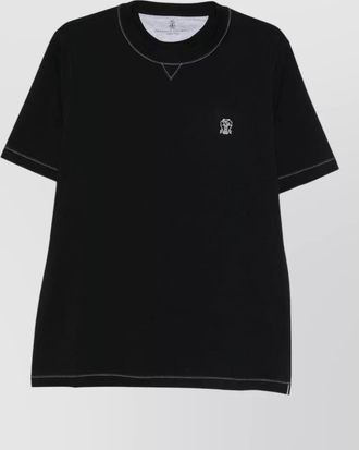 Brunello Cucinelli cotton t-shirt with logo and contrast stitching