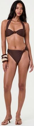 Nicholas Sirena Halter Bikini Top in Espresso at Nordstrom, Size X-Small