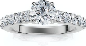 Pompeii3 1Ct Pave Cathedral Diamond Engagement Ring 14k Gold Lab Grown