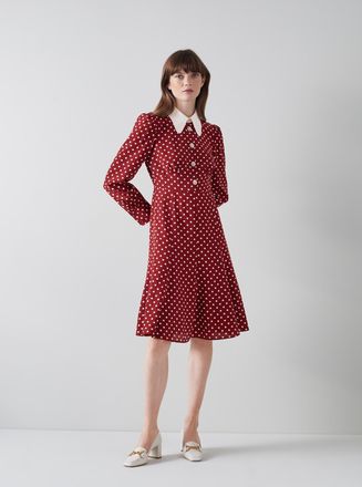 L.k. Bennett Womens Mathilde Dress, Red Multi - Size 16 UK