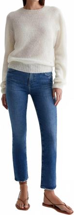 AG - Adriano Goldschmied Mari High-Rise Crop Jeans In Alibi Destructed