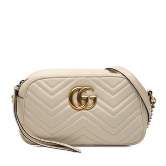 Gucci Tweedekans Kleine Gg Marmont Matelass&eacute; Lederen Schoudertas