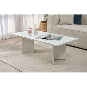 Dmora Mesa De Centro Turate, Forma Rectangular, Encimera De Madera Nobilitada, Color Blanco, 119x60x40h Cm Blanco