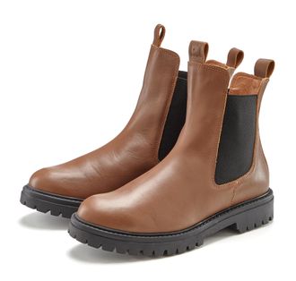 Elbsand Chelseaboots, Schlupfstiefel, Bikerboots aus Leder mit Stretch-Eins&auml;tzen
