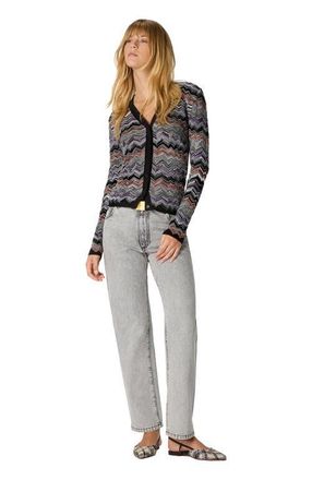 Missoni Slim Buttoned Cardigan With Flame Chevron Pattern in Multicoloured at Nordstrom, Size 38 It