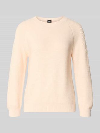 HUGO BOSS Regular Fit Strickpullover aus reiner Baumwolle Modell FOVILA in Hellrosa Melange, Gr&ouml;&szlig;e XXL