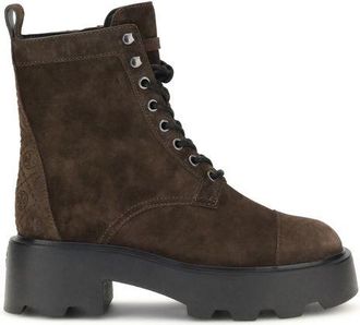 Tory Burch Brown Calf Leather Bos Taurus Lace-Up Womens Boots