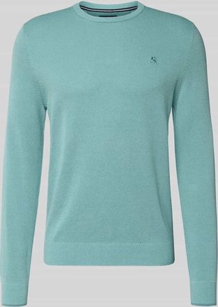 Lerros Strickpullover mit Label-Stitching in Tuerkis, Größe XXXL