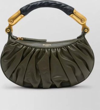 Balmain ebene mini leather clutch bag