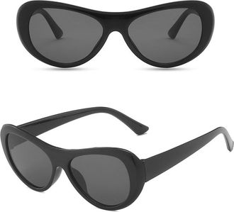 Generic Sunglasses For Women Cat Eye Shape UV400 For Womens Sun glasses Vintage Retro Mens Glasses,Black Gray 2026