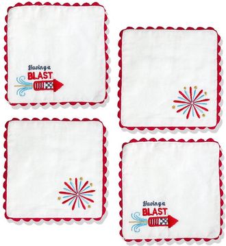Tiramisu Set Of 4 The Firecracker Scalloped Cocktail Napkins