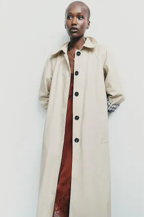 Avec Les Filles Long Trench Coat Jacket