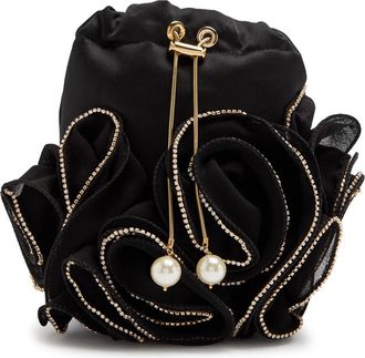 Rosantica Ruffles Embellished Satin Cross-body bag - Black - One Size