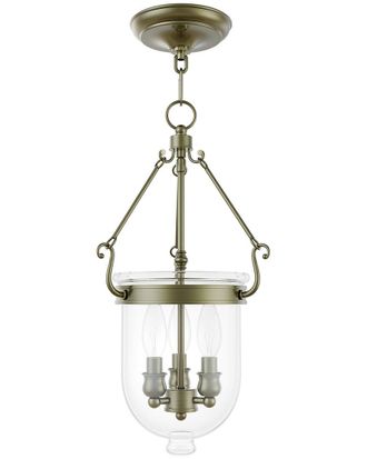 Livex Lighting Jefferson 3-Light Antique Brass Chain Lantern