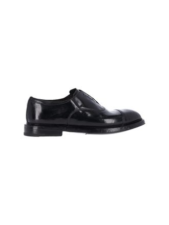Premiata Black Leather Slip-On Derby